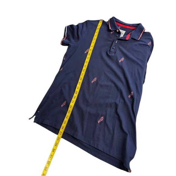 A Fish Named Fred Mens Short Sleeve Polo, Embroidered Bikes, Blue/Pink, Size M - Picture 7 of 9